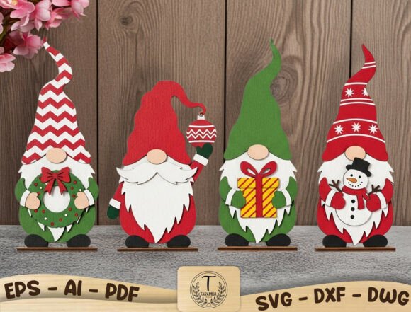 Bring Your Holiday Crafts to Life with a 3D Christmas Gnome Set SVG