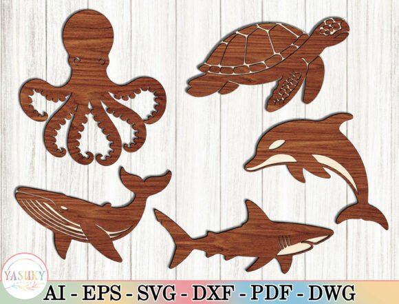 Bringing the Deep Blue to Life with Layered Ocean Animal Wood Art Laser Cut Designs