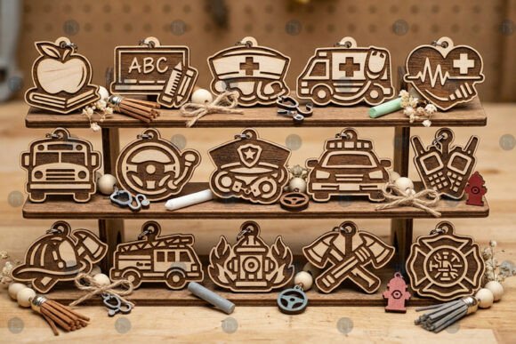 Celebrating Everyday Heroes with Profession-Based Keychains SVG Bundle