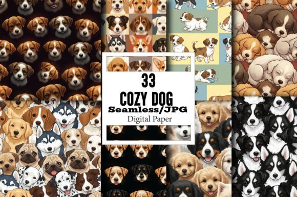 Cozy Dog Digital Papers for Designers