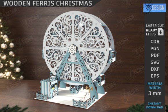 Crafting Holiday Magic with a Wooden Ferris Wheel Model