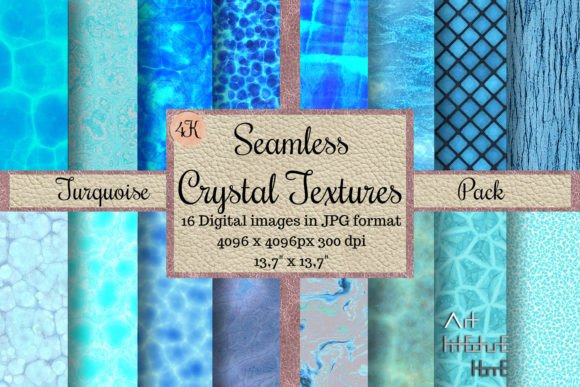 Elevate Your Designs with Seamless Crystal Textures - Turquose