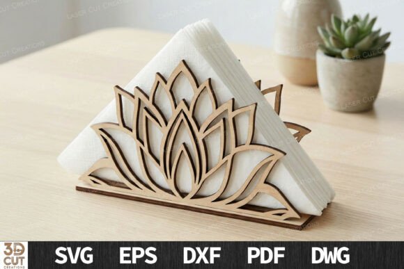 Elevating Home Décor with Precision: The Lotus Napkin Holder SVG Laser Cut