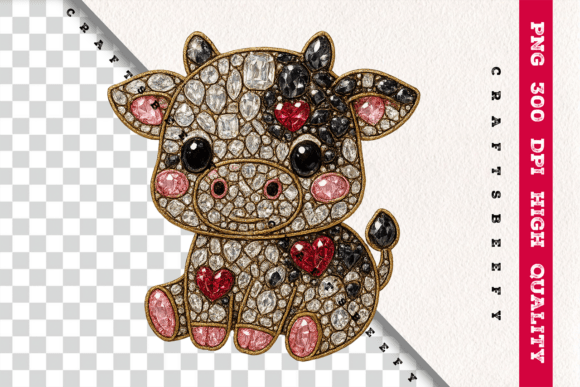 Evaluating the Faux Rhinestone Cow PNG for Modern Sublimation and Design Projects