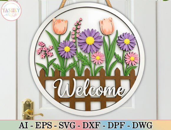Evaluating the Spring Floral Welcome Door Hanger SVG for Laser Cutting Projects