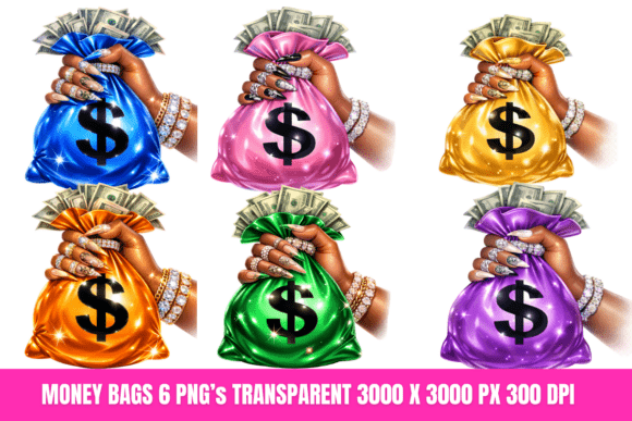 Luxury Money Bag PNG Bundle: Elevating Brand Assets with High-End Visuals