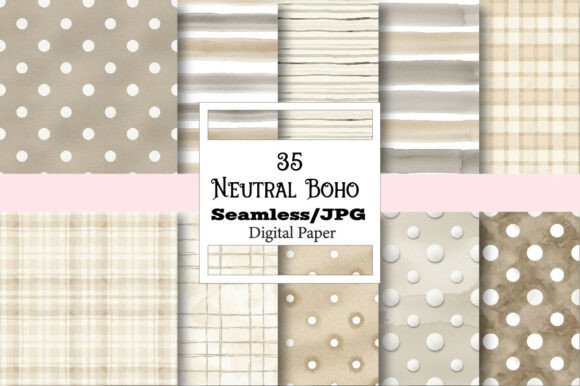 Neutral Boho Digital Paper Pack: A Versatile Resource for Crafters and Designers