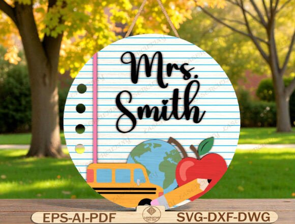 Personalized Teacher Door Sign Laser Cut